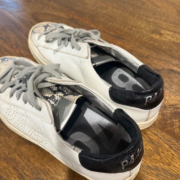 P448 John Python-Print Leather Low Top Sneakers - Picture 5 of 15